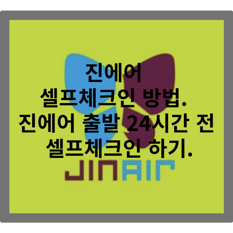 진에어 셀프체크인