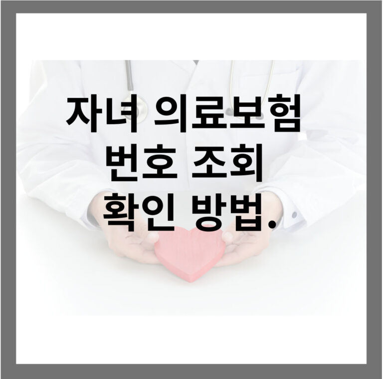 자녀의료보험번호조회