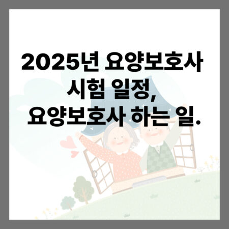 2025년 요양보호사 시험 일정, 요양보호사 하는 일.