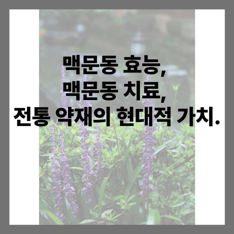맥문동 효능