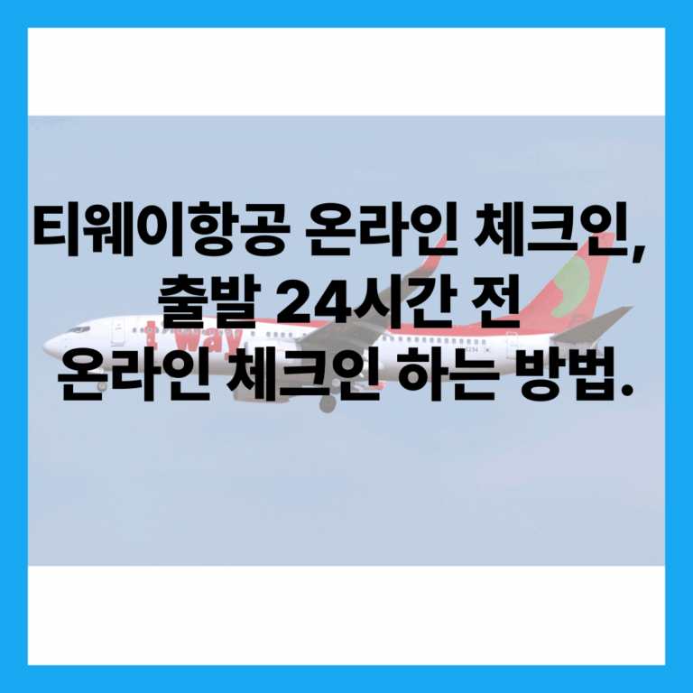 티웨이항공 온라인 체크인