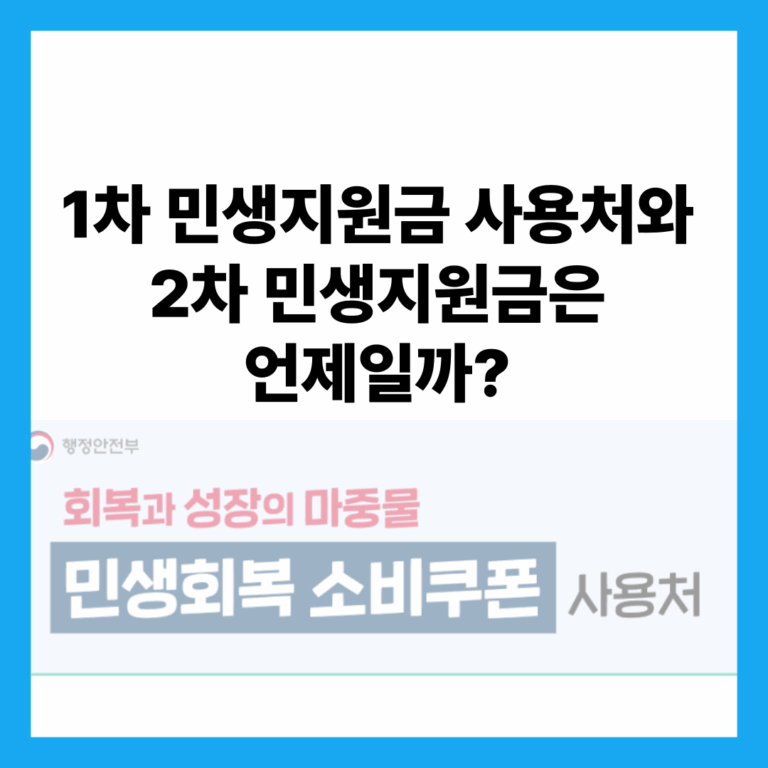 민생지원금 사용처